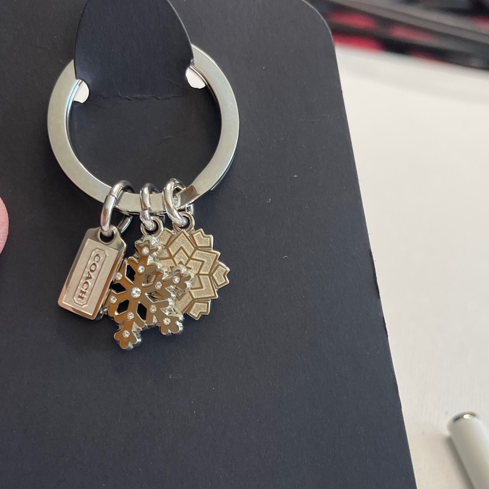 Coach Silver Snowflake Charm Keychain and White Coach Pen Set - Picture 3 of 7